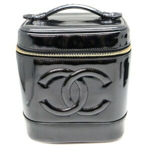 Chanel Vanity Bag Black Patent Vernis Leather
